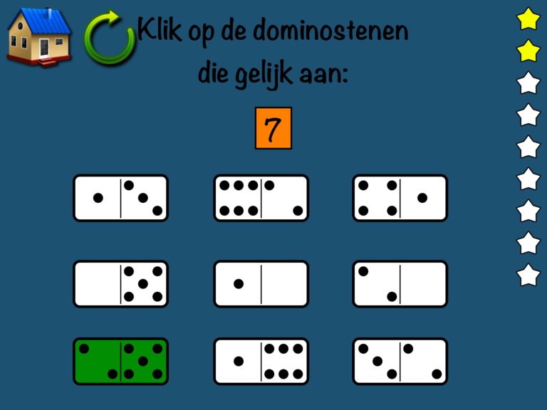 Kleuters digitaal! Dominosteen toevoeging - Oefenen met rekenen met